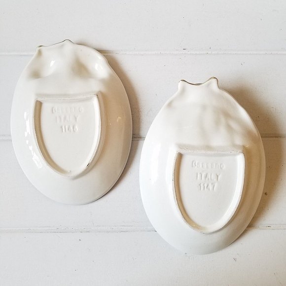 Bassano Ceramic 3D Olive Lemon Snacker Appetizer Serving Dish, Set of 2, Italy - Picture 10 of 14